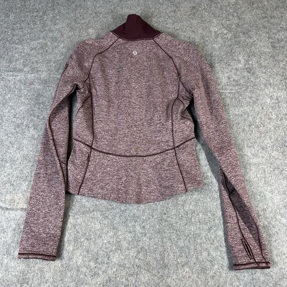 Lululemon It’s Rulu Run Cropped 1/2 Zip Women’s 4 Heathered Maroon Pullover - Picture 7 of 10